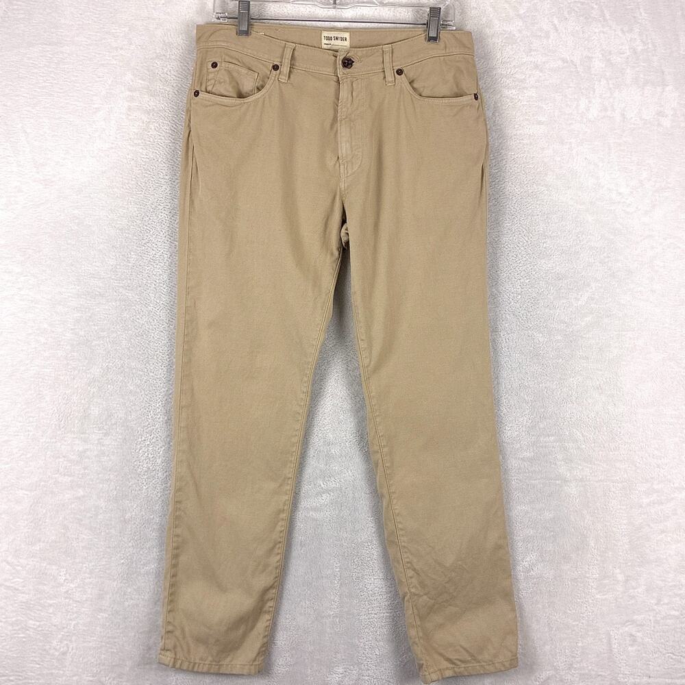 Todd Snyder Pants Mens 30x32 (31x30) Beige Chino Slim Fit Linen Blend Preppy